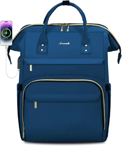 Miniatura 26 de LOVEVOOK Mochila para laptop para mujer con bolsillo gigante para vasos, mochila de viaje impermeable de 15.6 pulgadas, bolsa de computadora