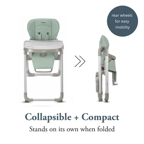 Miniatura 3 de Inglesina My time - Silla alta color menta, silla alta ajustable para bebés y niños pequeños, 4 de altura y 3 ajustes de reclinación, plegable, sin