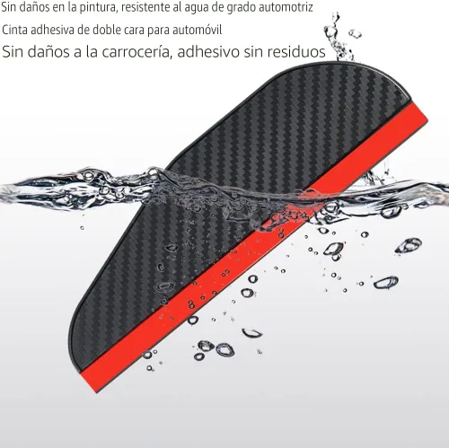 Miniatura 4 de Pincuttee Visor de lluvia de espejo para cejas, protectores de lluvia para espejo lateral, fundas para automóvil, ajuste único, paquete de 2 Negro