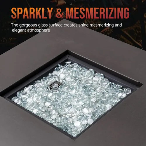 Miniatura 3 de Skyflame - Cuentas de vidrio de fuego de 10 libras para chimenea y lugar para fogatas, tamaño de 1/2 pulgada, cristal de hielo reflectante