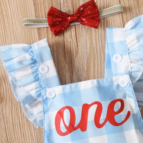 Miniatura 52 de Shalofer Traje de primer cumpleaños para bebé niña con diadema