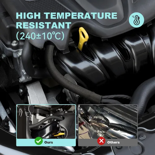 Miniatura 4 de AGPTEK Funda de cable, telar de alambre automotriz, resistente al calor, cubierta de protección de cable de tubo de manga dividida trenzada