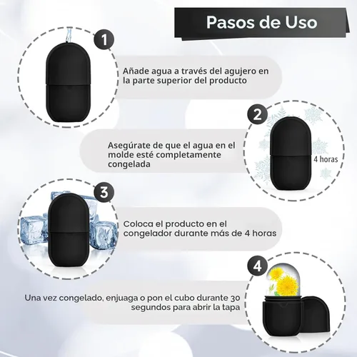 Miniatura 4 de Rodillo de hielo para cara y ojos, rodillo facial de hielo, herramientas para el cuidado de la piel, regalos para mujeres, lindo molde de hielo