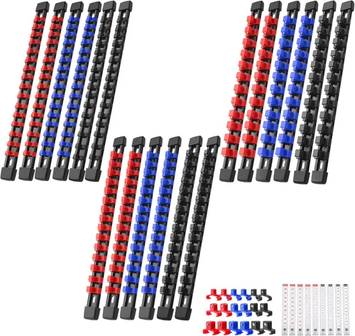 Miniatura 31 de Reniteco Organizador de Enchufes ABS - Juego de Soportes de Enchufes Gris, Juego de 12 Piezas de Soportes de Enchufes de Calidad Premium 1/4