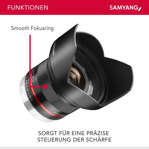 Miniatura 5 de Samyang 1220502101 Lente de enfoque manual F2.0 de 0.472 in para Canon M - Negro