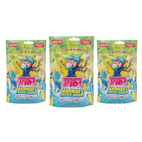 Miniatura 14 de Bubblegum Kids Hannah's Frozen Banana - Goma de mascar sin azúcar Relleno de calcetines, dulces navideños, recuerdos de fiesta, goma de mascar sin