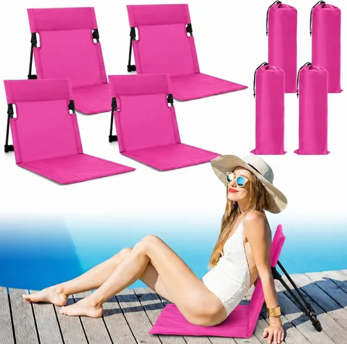 Miniatura 11 de Karenhi Sillas plegables junto a la piscina para borde de la piscina, sillas de playa portátiles con soporte trasero, asientos plegables de piscina
