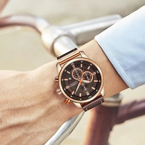 Miniatura 4 de Fanmis Reloj de pulsera deportivo de hombre tipo militar, analógico de cuarzo con cronógrafo, clásico, casual, para negocios y vestir, resistente al