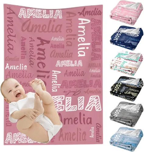 Miniatura 16 de Mantas de bebé personalizadas para niñas y niños, regalos personalizados para bebés, niñas y niños