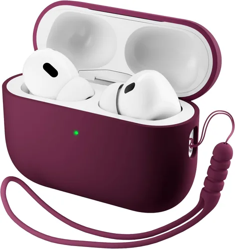Miniatura 20 de ORNARTO Funda compatible con AirPods Pro 3 2025, silicona híbrida protectora completa para AirPods Pro de 3ª generación, cubierta frontal LED Azul