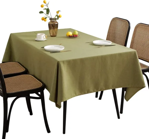 Miniatura 9 de Jeloris Mantel rectangular de lino de algodón, impermeable y a prueba de derrames, estilo nórdico, suave y resistente a las arrugas, mantel de tela