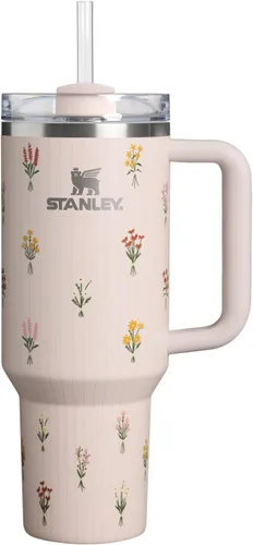 Miniatura 125 de Stanley Quencher H2.0 - Vaso de acero inoxidable con asa, pajilla y tapa FlowState giratoria de 3 posiciones; aislamiento térmico, sin BPA; apto