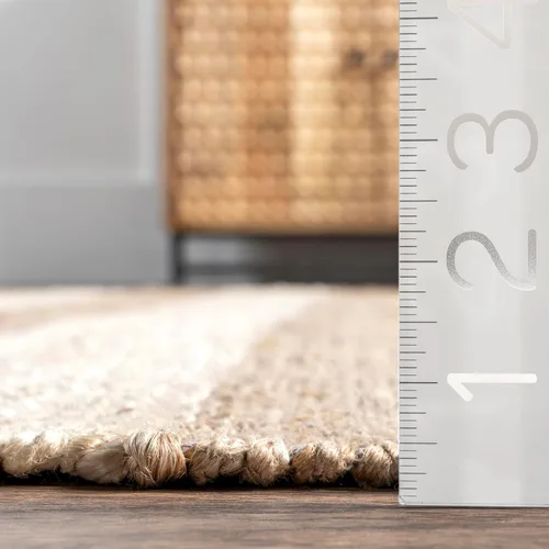 Miniatura 2 de Tapete NuLoom Alisia de yute, con diseño de rayas, 2' 6" x 8', blanco mate Alisia Blanquecino