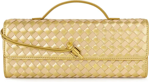 Miniatura 14 de Joryin Bolso tejido para mujer, bolso de mano de cuero tejido, bolso cruzado, bolso formal de noche, cuero vegano