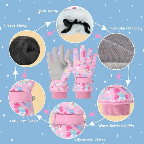 Miniatura 58 de Guantes de nieve para hombre y mujer, impermeables, para invierno, cálidos, para esquí, snowboard, guantes para mujer