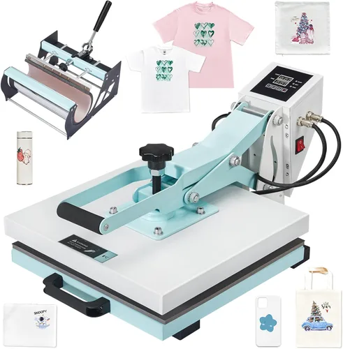 SPECRAFT - Prensa de calor 2 en 1, máquina de sublimación digital industrial de 15x15 para camisetas, tazas (30oz) y más, azul, ideal para uso DIY y