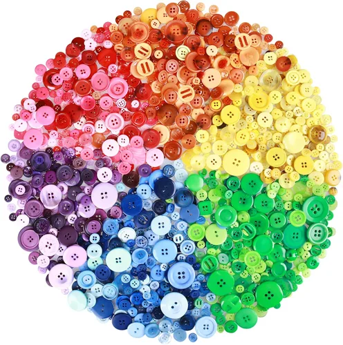 Greentime 1400-1500 botones de resina, botones de costura, varios tamaños para decoraciones de fiesta de Navidad, costura, bricolaje, pintura de