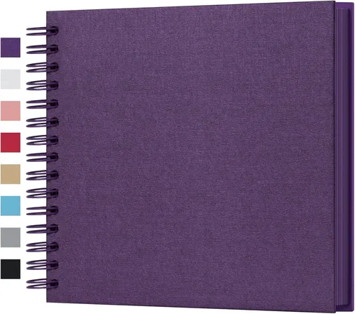 Miniatura 36 de potricher Álbum de scrapbook DIY de 10 x 10 pulgadas, 80 páginas de papel kraft grueso negro en blanco, libro de recuerdos para bodas y aniversarios