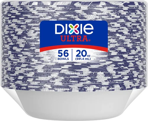 Miniatura 6 de Dixie Ultra® Cuencos de papel desechables, 20 onzas, cuencos desechables impresos tamaño cena, 56 unidades (1 paquete de 56 cuencos)