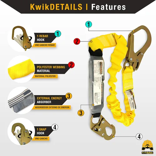 Miniatura 2 de KwikSafety - Charlotte, NC - BOA [COMBO] Arnés de seguridad de cuerpo completo 3D, cordón de 6 pies, cordón para herramientas, anclaje ANSI OSHA PPE