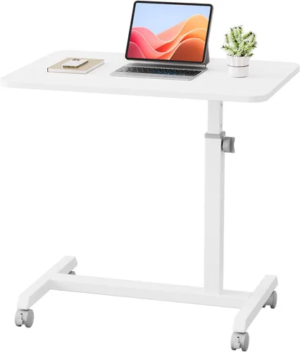 Miniatura 9 de GTPLAYER Escritorio de pie pequeño, mesa plegable de 24 pulgadas para computadora portátil con ruedas bloqueables, altura ajustable, mesa de noche