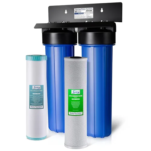 Miniatura 12 de iSpring WGB22B - Sistema de filtración de agua de 2 etapas para toda la casa, filtros de bloque de sedimentos y carbono de 20 x 4.5 pulgadas