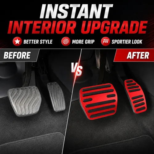 Miniatura 3 de Accesorios interiores personalizados para Nissan Sentra 2020 2021 2022, cubiertas de pedal de acelerador de gas de aleación de aluminio, Rojo