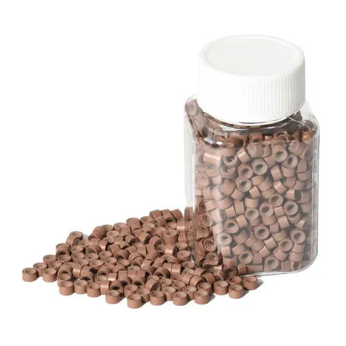 Miniatura 10 de 1000 extensiones de cabello con forro de silicona de 0.197 pulgadas, microenlaces, cuentas de silicona forradas para extensiones de cabello humano