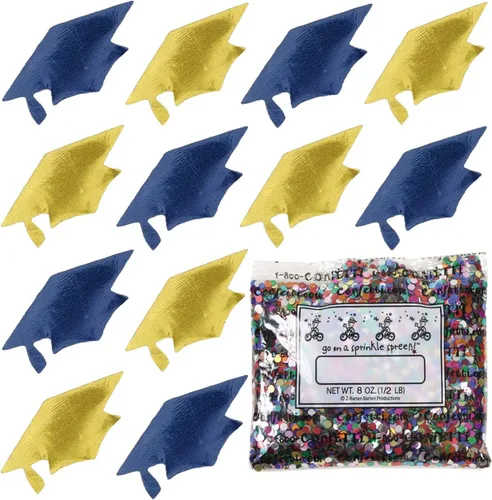 Miniatura 104 de Confetti Grad Cap Negro, Azul Marino Combo - 2 bolsas de media onza (1 oz)