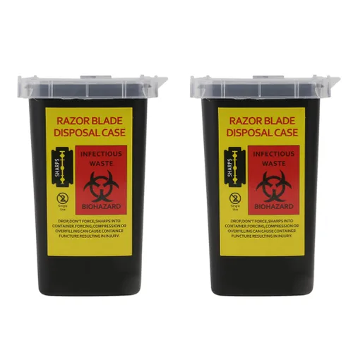 Estuche dispensador de cuchillas, 2 unidades, contenedor de desecho, estuche dispensador de cuchillas, estuche de almacenamiento de peluquería,