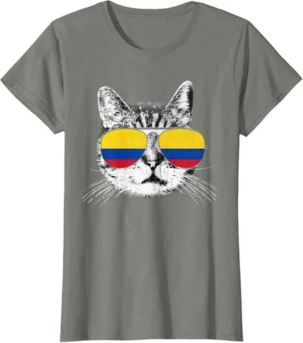 Miniatura 17 de Camisa de bandera de Colombia, orgullo colombiano, gato, hombres, mujeres, niños, camiseta de regalo