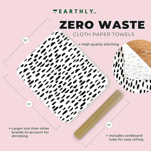 Miniatura 3 de Toallas de papel reutilizables, paquete de 10 unidades, rollo de toallas de papel de algodón lavables, servilletas reutilizables sin papel