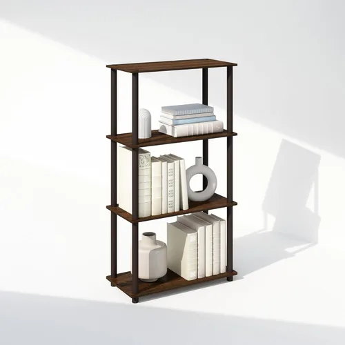 Miniatura 30 de Furinno Turn-N-Tube Estantes de almacenamiento, estante esquinero de 4 niveles, estante de exhibición de montaje sin herramientas, estantería