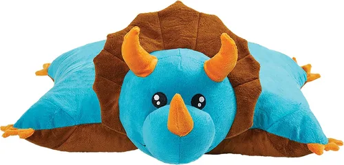 Miniatura 5 de Pillow Pets Dinosaurio azul Triceratops, juguete de peluche de 18 pulgadas