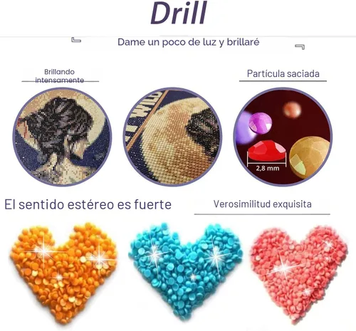 Miniatura 6 de Kits de arte de diamante rosa KICHANG para adultos principiantes, pintura de diamante moderna DIY 5D redonda de taladro completo con lunares de Copa
