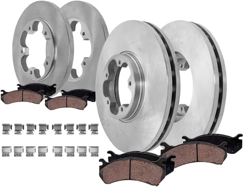Miniatura 22 de Detroit Axle - Kit de frenos para 15-20 VW Passat, 12.28" delantero y 10.70" trasero rotores de freno de disco pastillas de freno de cerámica