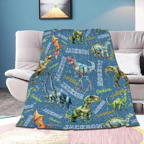 Miniatura 20 de Manta de bebé de esqueletos de dinosaurios de neón retro de los años 80, regalos para niños y niñas, decoración de dinosaurios, felpa suave