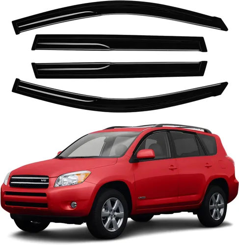 Canvcle RAV4 Rain Guards - Window Visors for Toyota RAV4 2006-2012, Outside-Mount Tape-On Side Window Wind Deflectors for RAV4 Accessories, Vent