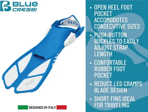 Miniatura 9 de Cressi Youth Snorkel Set for Kids Ages 3 to 8 - Short Adjustable Fins, Silicone Mask, Dry Snorkel - Mini Bonete Pro Dry Set