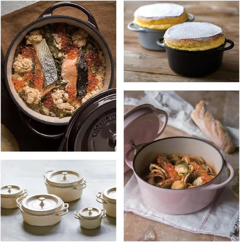 Miniatura 6 de Olla para Horno Holandés Vermicular Olla de Hierro Fundido Esmaltada No Tóxica 18 cm (1.8 Qt) Apto para Horno Compatible con Inducción