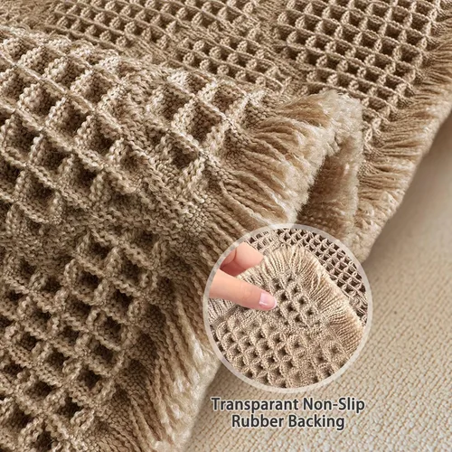 Miniatura 7 de ZALL Tapete de baño de punto gofre, súper absorbente, antideslizante, color marrón, 17 x 24 pulgadas, patrón geométrico de diamante, lavable a