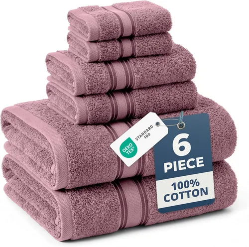 Miniatura 87 de Lane Linen Juego de 4 toallas de baño de 100 % algodón (35 x 66 pulgadas), juego de toallas de baño extragrandes de algodón sin torsión, secado Gris