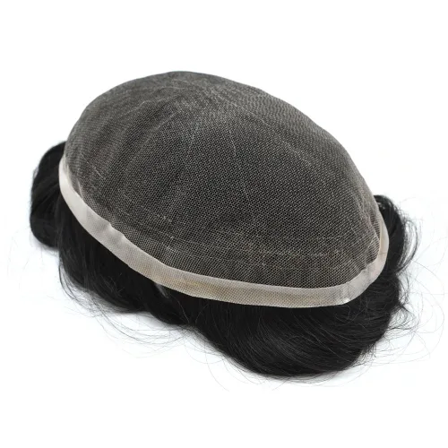 Miniatura 3 de Toupee para hombres completo francés encaje hombres toupee hairpieces 100% europeo sistema de reemplazo de cabello humano hombres piezas de pelo
