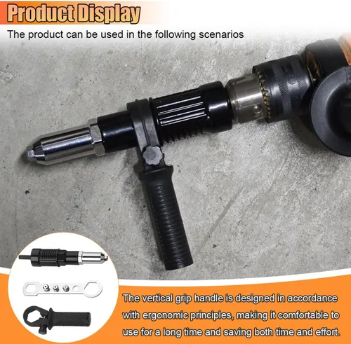 Miniatura 4 de Kit de adaptador de pistola de remache Pop, taladro eléctrico sin cable con accesorios de remache, con 4 cabezas de remache de 2.4mm, 3.2mm, 4.0mm