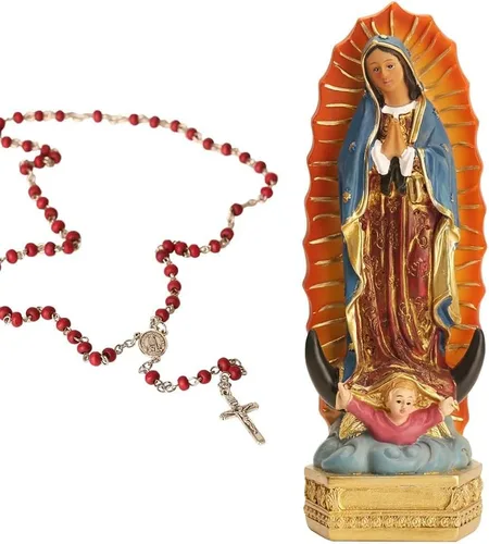 Estatuas de la Virgen de Guadalupe orenm, Estatua de Nuestra Señora de Guadalupe de 8 Pulgadas en Color, Estatua de Resina de la Virgen María,