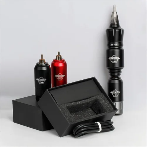 Miniatura 8 de Mini Rocket Tattoo Machine Set Japón Motor inalámbrico Batería Tatuaje Rotary Machine Power RCA Interface Mini lápiz de tatuaje inalámbrico, juego