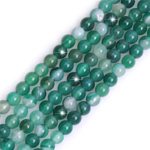 Miniatura 174 de GEM-Inside - Cuentas redondas de ágata de ónix azul claro natural de 0.394 pulgadas (0.394 in) con agujero grande para hacer joyas, suministros
