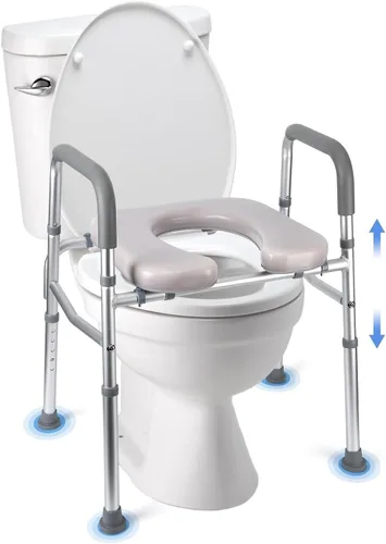 Asiento de inodoro elevado, 350 libras, soporte solo, para cuidados domésticos, asiento de baño para ancianos, discapacitados, discapacitados,