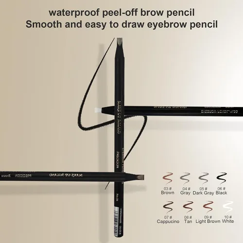 Miniatura 7 de 6pcs Impermeable Rojo Microblading Cejas Mapping Lápiz de Núcleo Duro Peel Off Maquillaje Permanente Lápiz de Tatuaje de Labios (Marrón)
