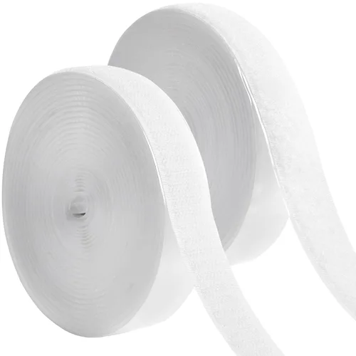 Miniatura 32 de Tiras adhesivas para tela (6 pies x 3/4 pulgadas), se pegan sin coser ni planchar, para ropa y cortinas, cinta de dobladillo de doble cara